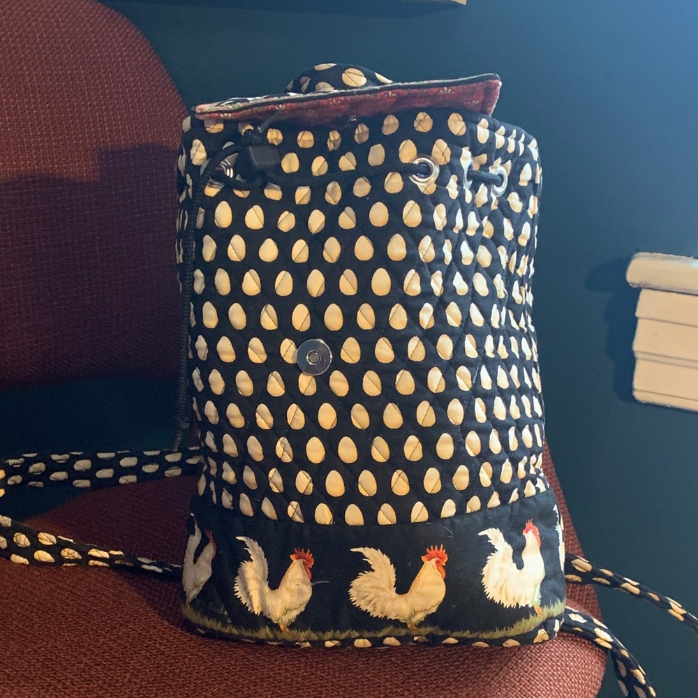 Vera Bradley Black and White Chicken Print Backpack